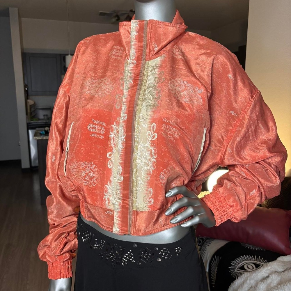 Luna Wild Collection cropped bomber jacket GORGEOUS Orange